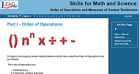 Screen capture of math lesson